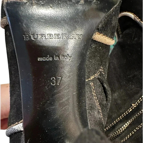 Burberry nova trim black tall boots size 37 - Picture 13 of 15